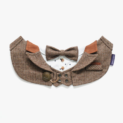 MOMOJI Bond (1-Coffee Houndstooth) | Pet Neckwear