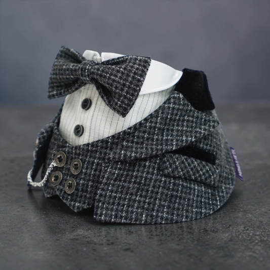 MOMOJI Bond (2-Charcoal Houndstooth) | Pet Neckwear