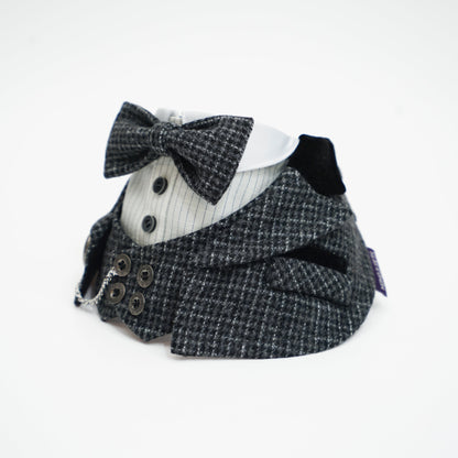 MOMOJI Bond (2-Charcoal Houndstooth) | Pet Neckwear