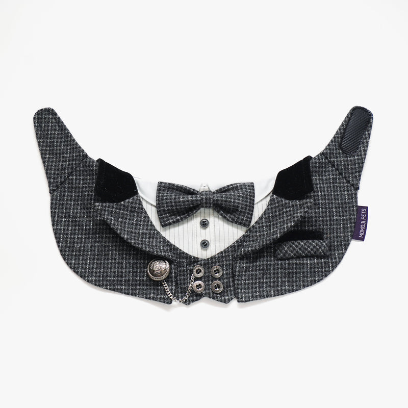MOMOJI Bond (2-Charcoal Houndstooth) | Pet Neckwear