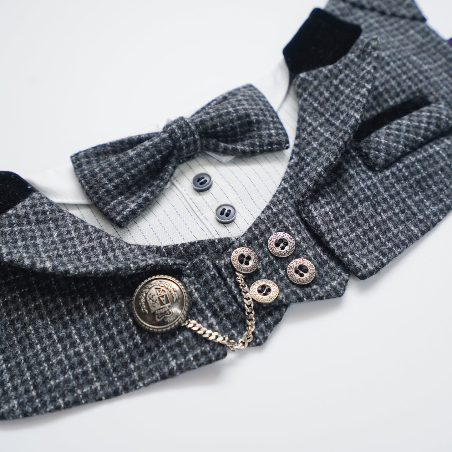 MOMOJI Bond (2-Charcoal Houndstooth) | Pet Neckwear