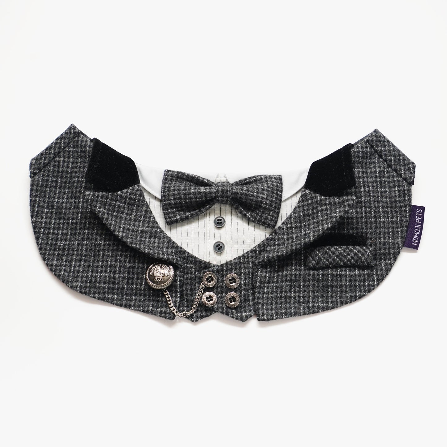 MOMOJI Bond (2-Charcoal Houndstooth) | Pet Neckwear