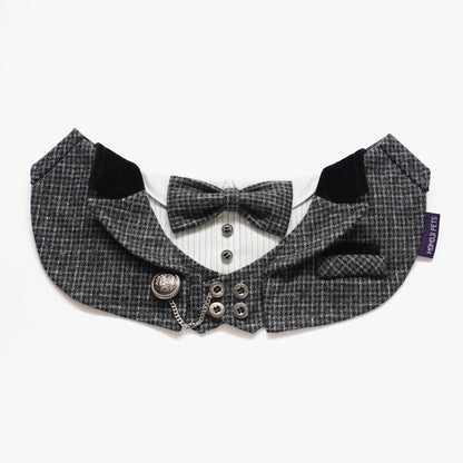 MOMOJI Bond (2-Charcoal Houndstooth) | Pet Neckwear
