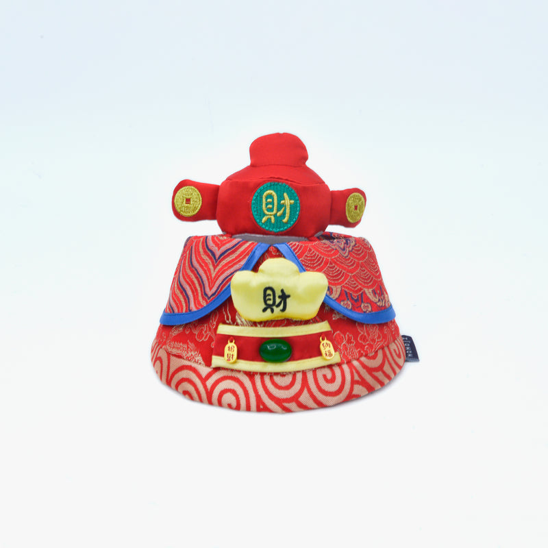 MOMOJI God of Wealth 財神 (Maroon Red) | LNY Hat + Neckwear Set