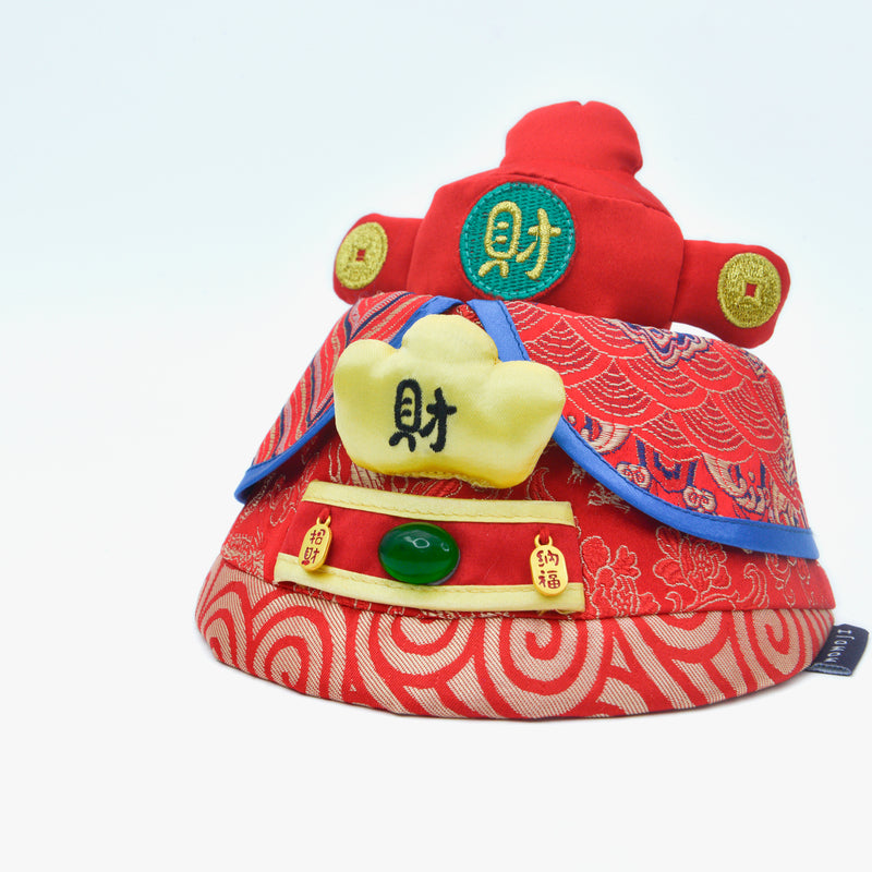 MOMOJI God of Wealth 財神 (Maroon Red) | LNY Hat + Neckwear Set