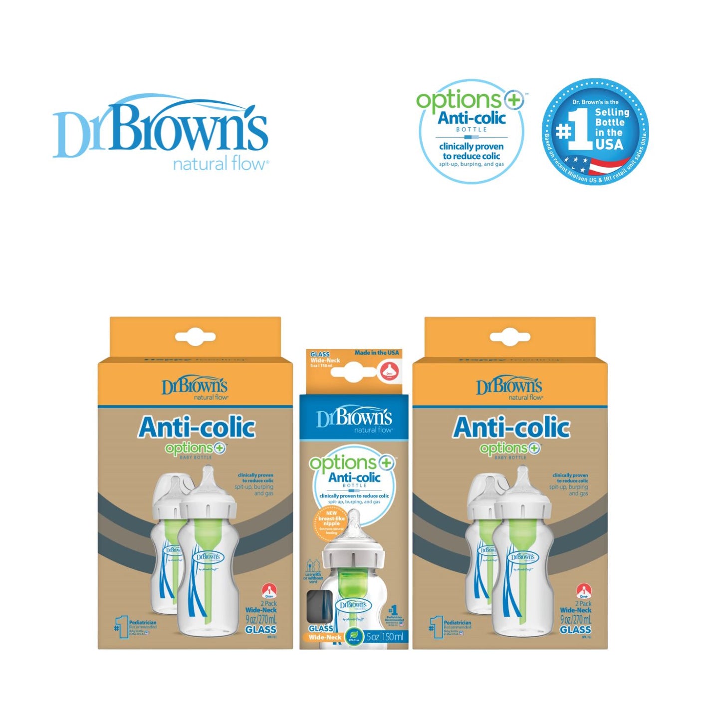 Dr. Brown's 3. Glass Bottle Set