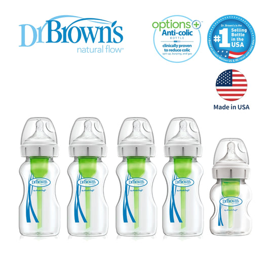 Dr. Brown's 仿母乳排氣奶樽 (玻璃) 套裝