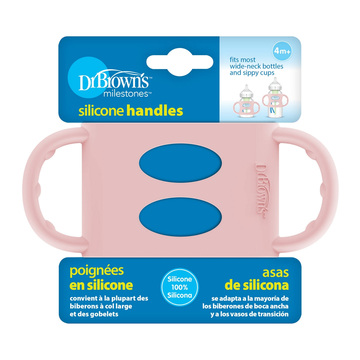 Dr Brown's Wide-Neck Silicone Handles - PINK