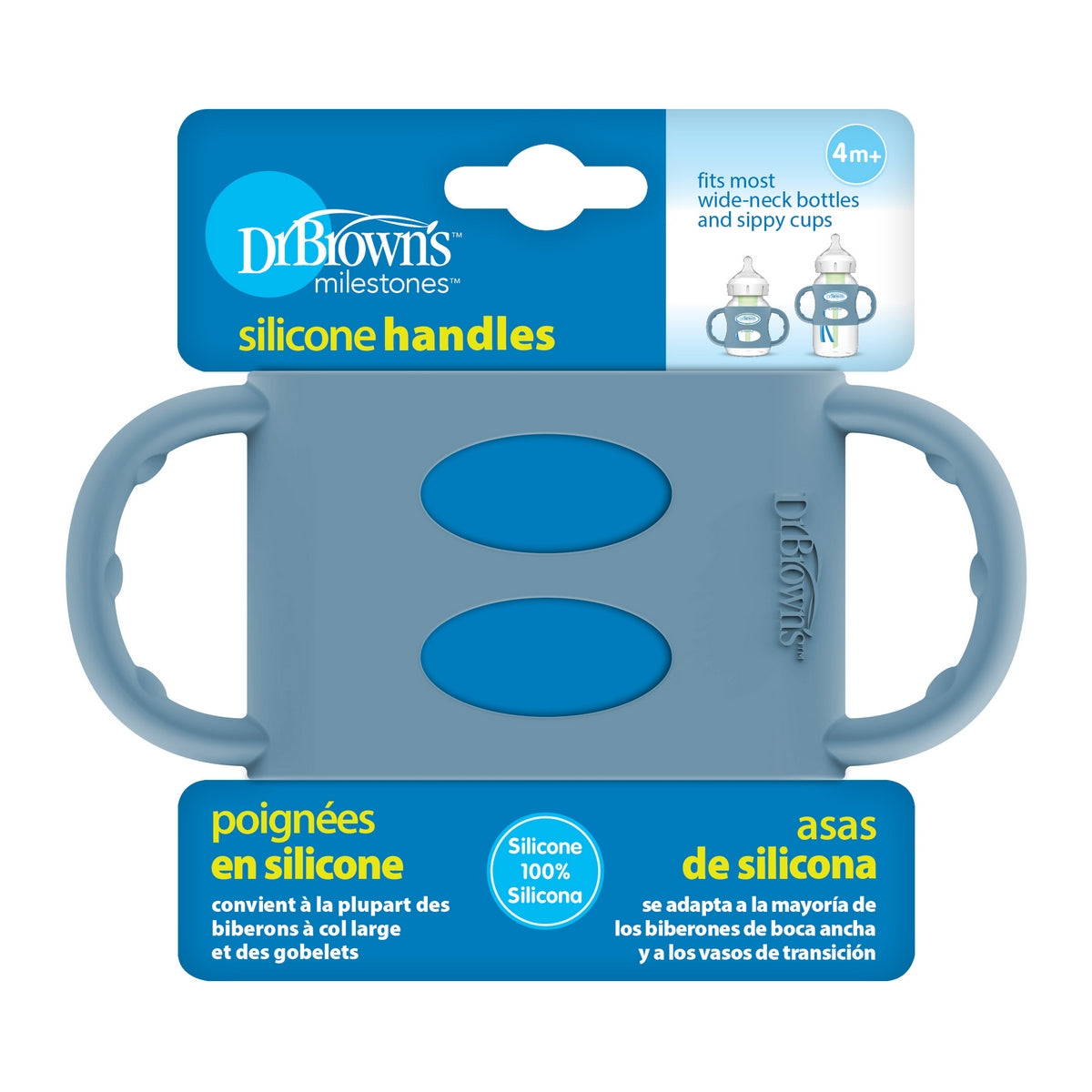 Dr Brown's Wide-Neck Silicone Handles - Blue