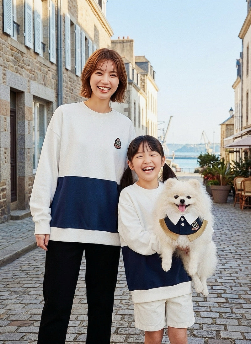MOMOJI Brest Sweatshirt (1-French Riviera Blue) | Hooman (Adult/Kids)