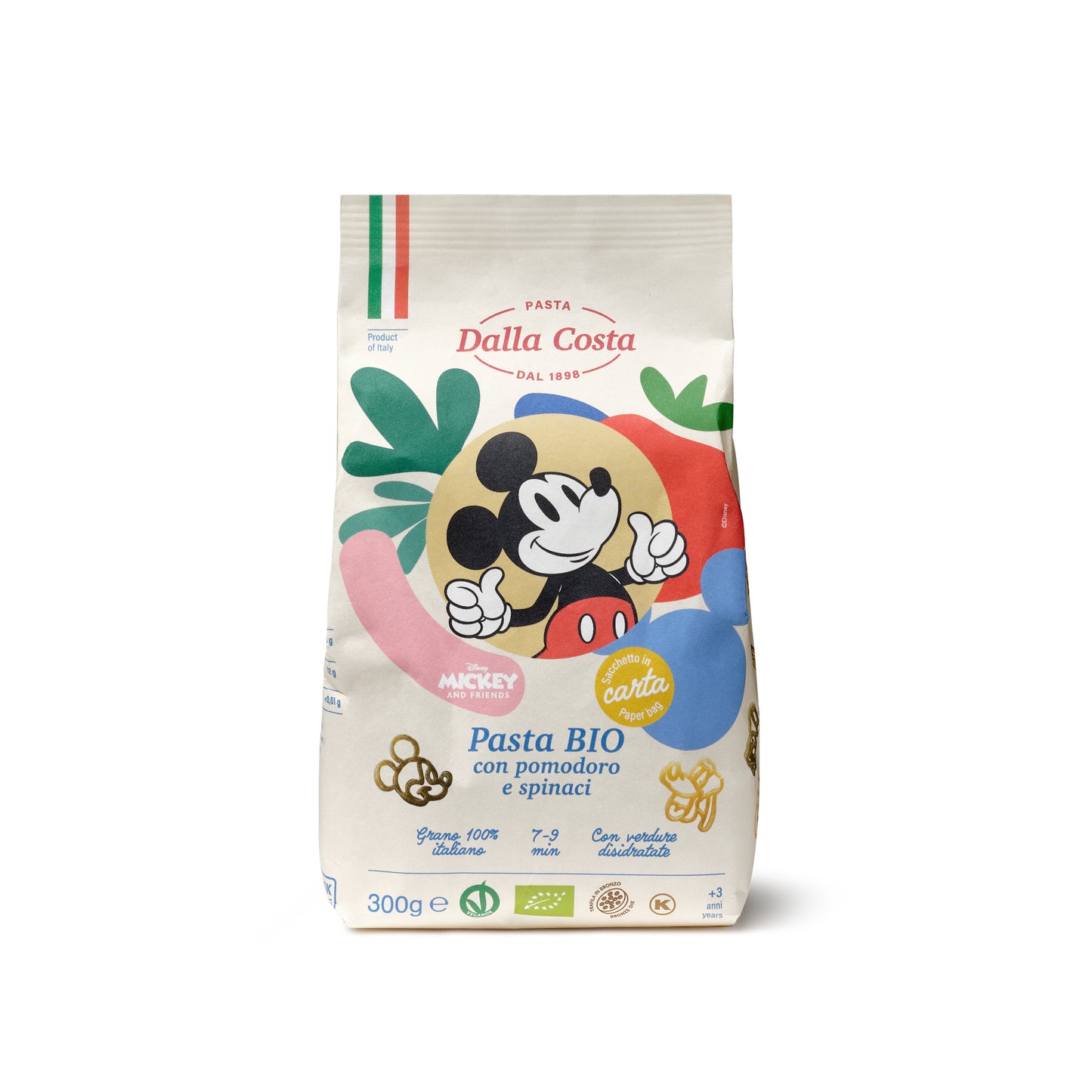 Dalla Costa 有機卡通意粉 (蕃茄菠菜) 300g - 米奇
