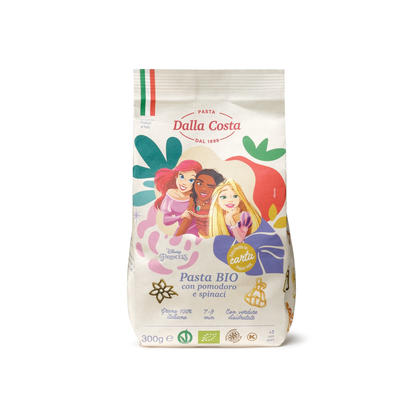 Dalla Costa 有機卡通意粉 (蕃茄菠菜) 300g 迪士尼公主