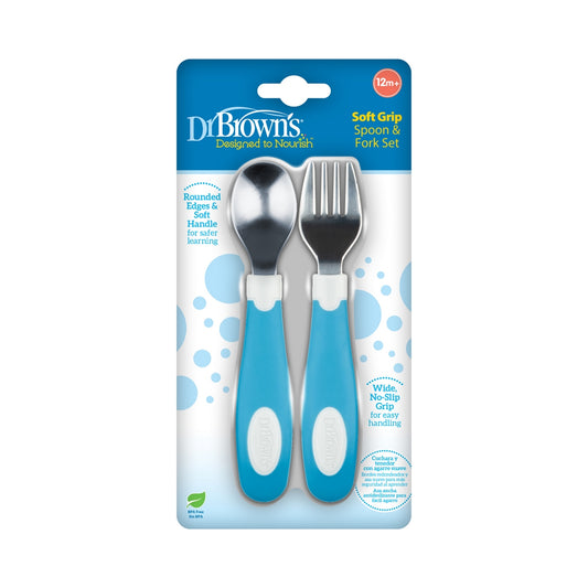 Dr Brown's Soft Grip Rounded Edges Spoon & Fork Set