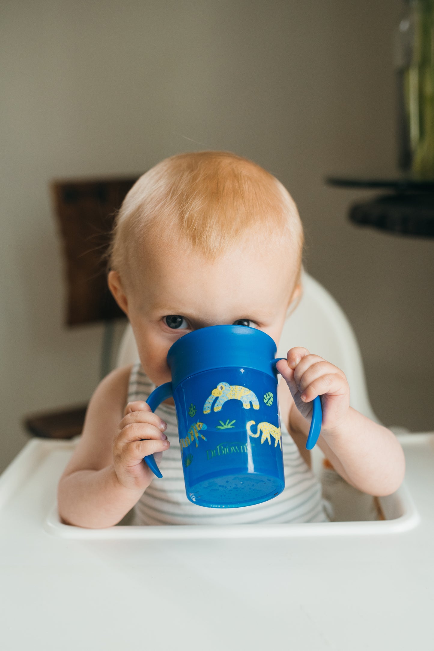 Dr Brown's Cheers 360 Jungle Fun Cup w/ Lid & Handles 7oz - Blue