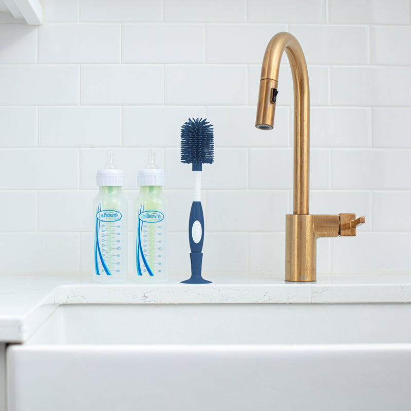 Dr. Brown's 兩用奶樽刷 (耐熱軟膠) - 藍色 (*新舊包裝隨機發貨)