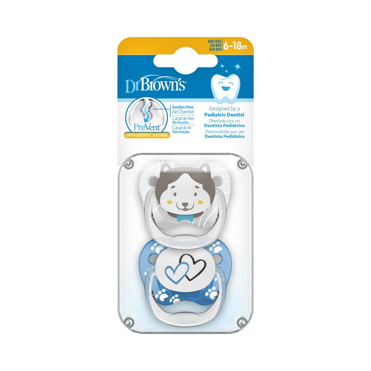 L2 6-18mth PreVent Soother 2s - Husky L2 6-18mth