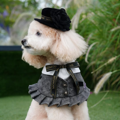 MOMOJI Picadilly (3-Charcoal Black Tweed) | Pet Neckwear