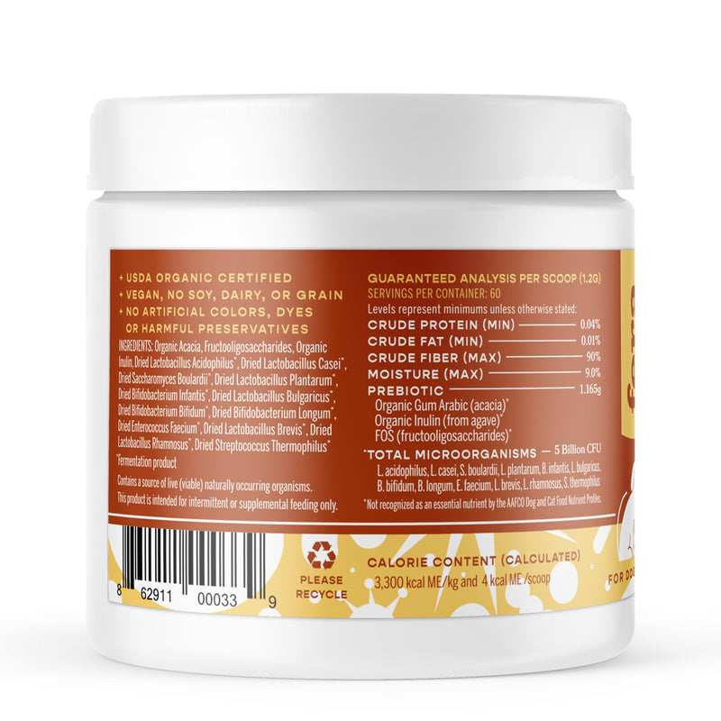 Fera Pets USDA Organic Probiotics with Prebiotics Powder 72g