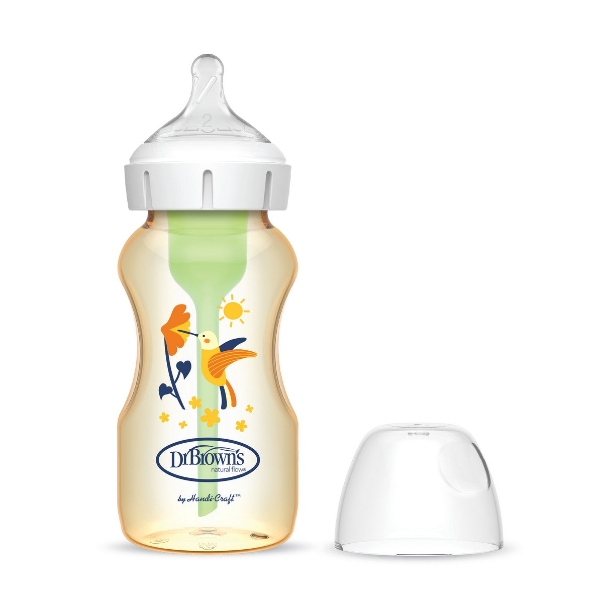 Dr. Brown's Options+ Vented Milk Bottle PPSU Hummingbird 9oz L2 Nozzle