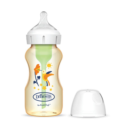 Dr. Brown's Options+ Vented Milk Bottle PPSU Hummingbird 9oz L2 Nozzle