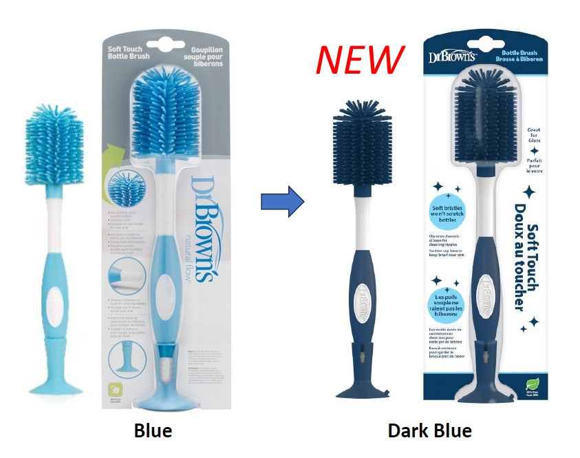 Dr. Brown's 兩用奶樽刷 (耐熱軟膠) - 藍色 (*新舊包裝隨機發貨)