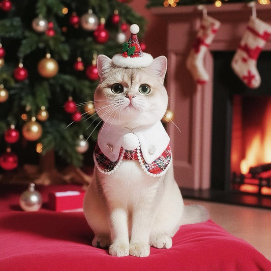 [Pre-order] MOMOJI Hat + Neckwear Set (Christmas Plaid Red)