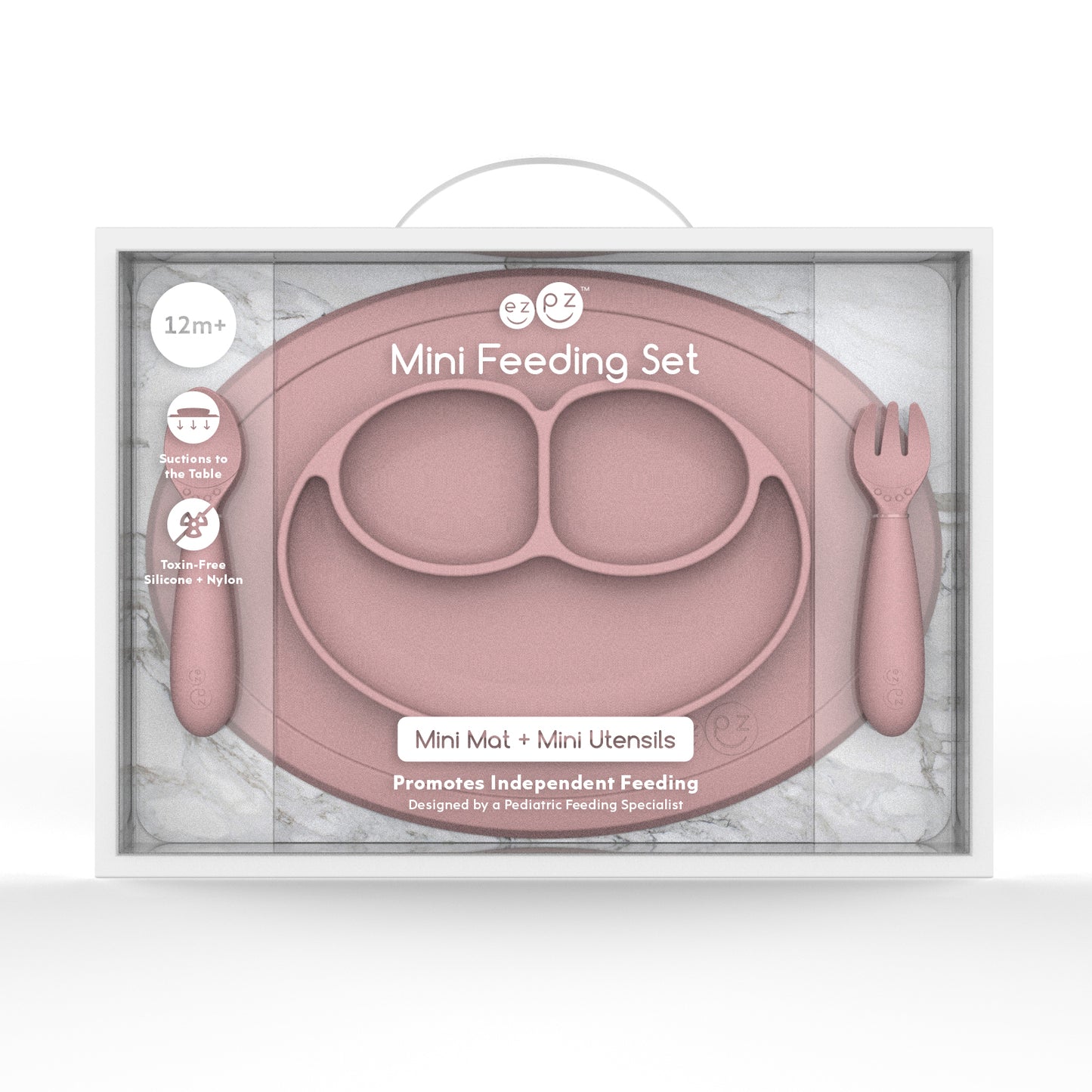 Ezpz Mini Mat 矽膠迷你笑臉餐碟+餐具套裝