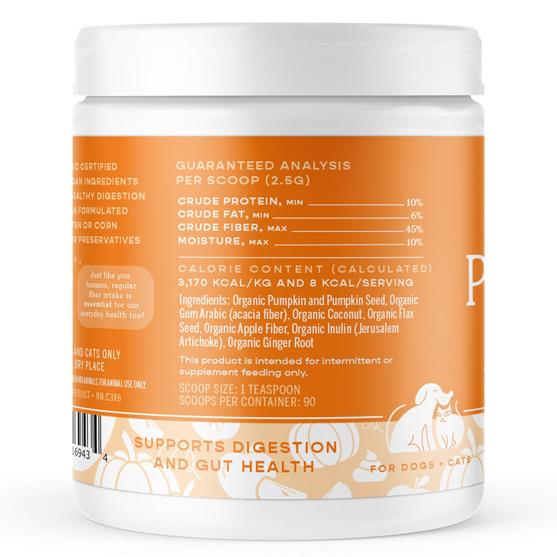 USDA Organic Pumpkin Plus Fiber Support Powder 227g